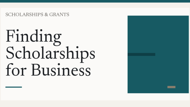Business student scholarship search map