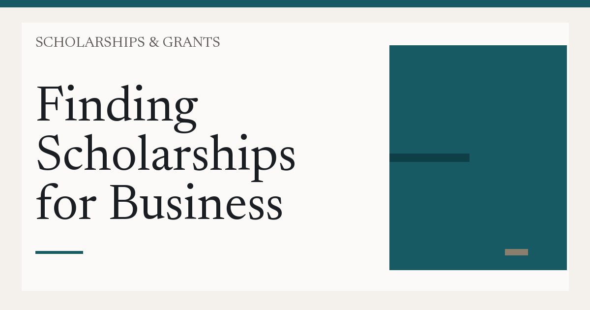 Business student scholarship search map