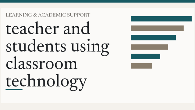 teacher and students using classroom technology