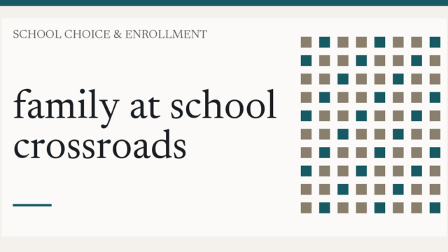 family at school crossroads