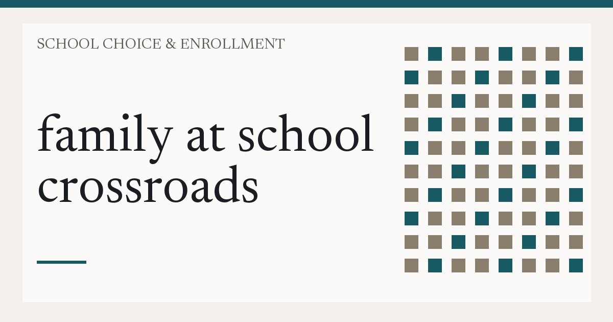 family at school crossroads