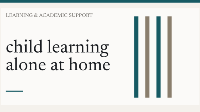 child learning alone at home