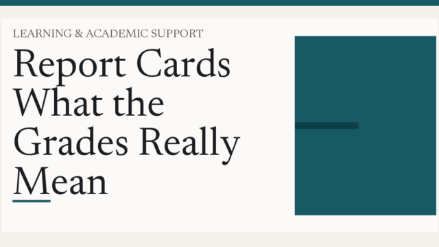 parent reading child's report card