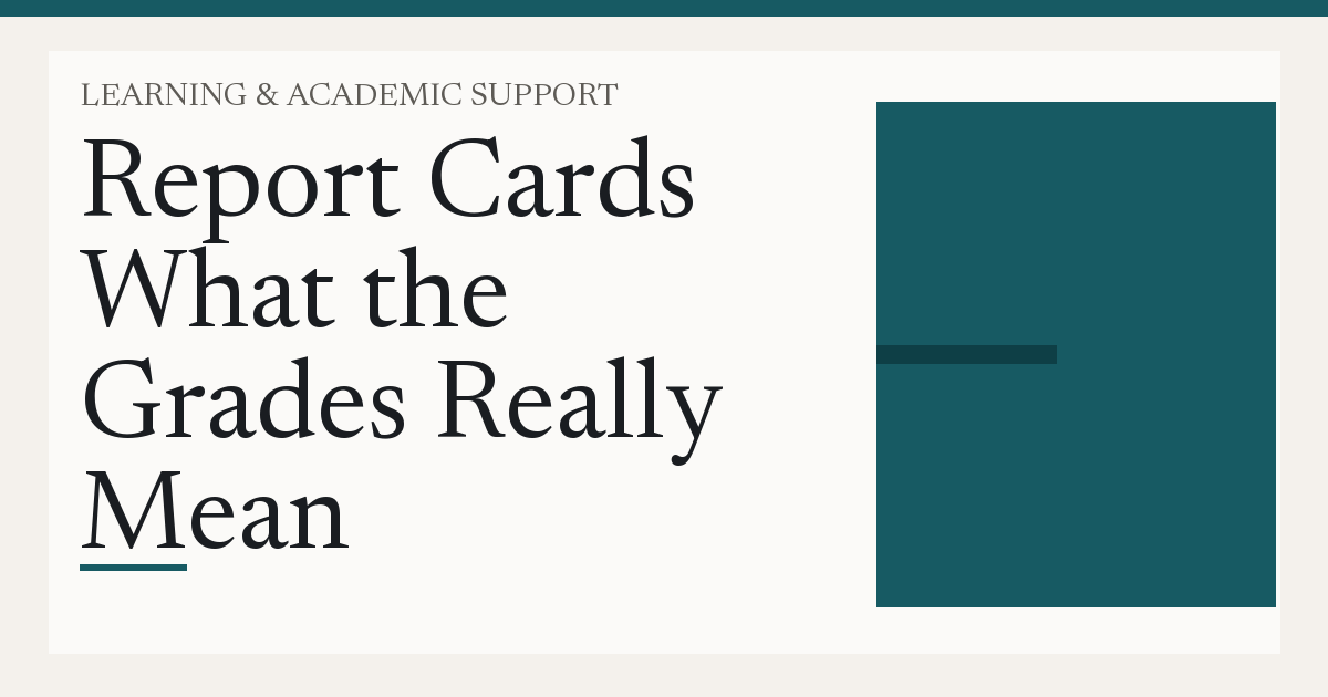 parent reading child's report card