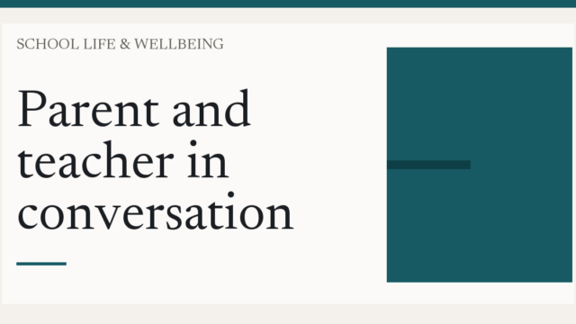 Parent and teacher in conversation