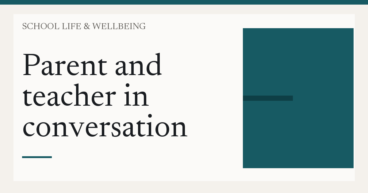 Parent and teacher in conversation